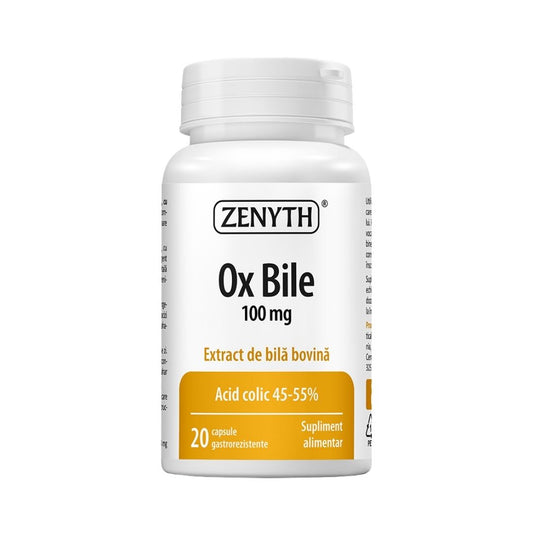 20 كبسولة من عصارة الصفراء البقرية من زينيث، 100 ملغ 
