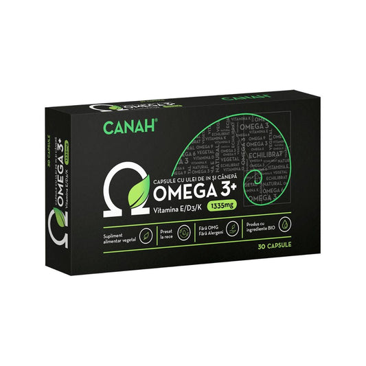 كبسولات زيت بذور الكتان والقنب من كاناه، غنية بأوميغا 3+، 30 كبسولة 
